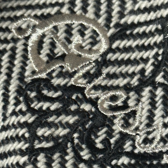 Black/White Guess Herring Bone Tweed Pea Coat Sz XL - Picture 4 of 6